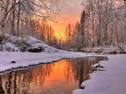 Warm Light Winter Landscape Painting Winter Scenery Winter Landscape