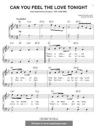 Can You Feel The Love Tonight Piano Sheet Music Free Can You Feel The Love Tonight From The Lion King For Piano By E John On Musicaneo How Are You Feeling Lion King Piano