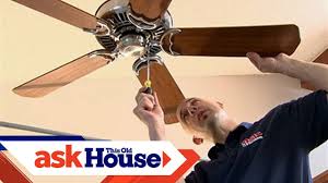 Find ceiling fans at wayfair. How To Install A Ceiling Fan On A Cathedral Ceiling Ask This Old House Youtube