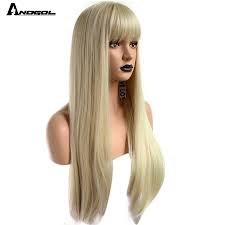 Platinum blonde, in particular, is so sought after due to its silvery and shimmery hue. Anogol High Temperature Fiber Peruca Long Straight Platinum Blonde Hair Wigs Orange Synthetic Wig For Women Cosplay With Fringe Synthetic None Lace Wigs Aliexpress
