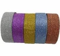 5-10 meter Single Sided Glitter Cello Tape for Packaging, Size: 1 inch