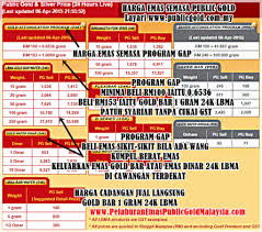 Pakar ekonomi dari universitas gadjah mada (ugm) fahmi radhi menilai, emas berbeda dengan minyak bumi. Harga Emas Semasa Program Gap Public Gold Pelaburan Emas Public Gold Malaysia