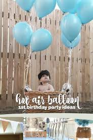 Theme Simple 1st Birthday Party Ideas For Boys A Boy S Hot Air Balloon First Birthday Party Balloon Birthday Themes Hot Air Balloon Party 1st Birthday Balloons
