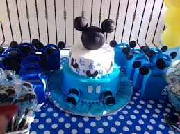Bizcocho De Mickey Mouse Azul Bizcocho Desserts Cake Food