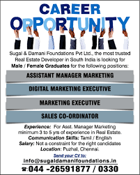 We are looking for a marketing assistant for the marketing department of our organization to help device creative. Assistant Manager Marketing Job In Chennai Marketing Advertising Timesascent Com