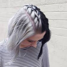 Cute and simple half hairdo! 35 Unique Half And Half Hair Color Ideas For Cute Women Half And Half Hair Half Colored Hair Hair Styles