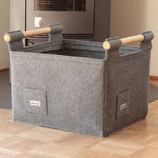 Holzkorb Kaminkorb Kaminholzkorb Filzkorb L Hellgrau Etsy Kaminholzkorb Feuerholzkorb Holzkorb