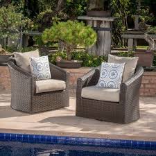 Dierdre Modern Outdoor Swivel Patio Chair With Cushions In 2020 Wicker Patio Chairs Patio Chairs Used Outdoor Furniture