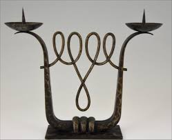 It is currently on display at the woodstock, ontario, grave goods 2008 exhibit. Pair Of Art Deco Wrought Iron Candelabra Michel Zadounaisky