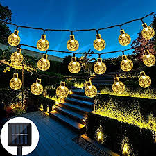 50 led ball solar powered string light garden yard lamp outdoor xmas party decor. Nasharia Led Solar Fairy Lights With Led Ball 6 5 M 30 Leds 8 Modes Ip65 Waterproof Warm White Fairy Lights With Light Sensor Crystal Balls Lighting For Garden Patio Yard House Party
