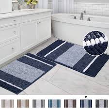 Maples rugs georgina traditional runner rug non slip hallway entry carpet made in usa, 2 x 6, navy blue/green visit the maples rugs store 4.7 out of 5 stars 5,192 ratings Extra Thick Chenille Striped Pattern Bath Rugs For Bathroom Non Slip Soft Plush Shaggy Bath Mats