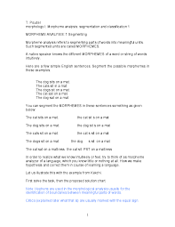 pdf morpheme analysis segmentation and classification