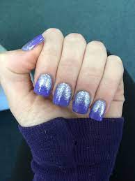 Purple And Silver Glitter Fade Nails Nails Faded Nails Short Acrylic Nails