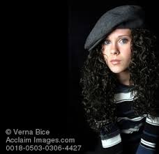 I have an aquiline nose and a freckled face. Photo Of Pretty Blue Eyed Black Curly Hair Teenage Girl Offset Black Background