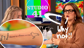 Zofia klepacka's 10 tattoos & their meanings. Drew Barrymore Is Wild Watch Her Get A New Tattoo Live On Her Talk Show Perez Hilton
