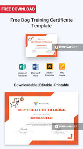 Free Dog Training Certificate Template Word Doc Psd Apple Mac Pages Google Docs Illustrator Publisher Outlook Training Certificate Certificate Templates Certificate Design Template