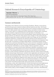 Again, don't make the mistake of making this section too long and try to stay as relevant to the job description as possible. Pdf Anomie Theory Oxford Research Encyclopedia Of Criminology And Criminal Justice