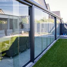 Dreamgarden Glasschiebewand 4 Gleisig 4 Turig Bis 3 9 X 2 2 Meter Anthrazit Dreamgarden