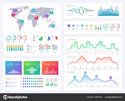 Business Infographic Elements Flowing Graphics Stock