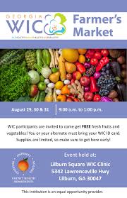 New jersey wic helped 241. Wic Farmer S Market August 29 31 Gwinnett Newton Rockdale County Health Departments