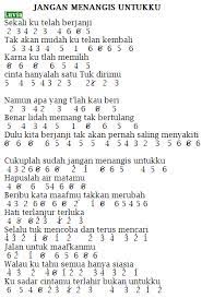 Jangan Menangis Untukku - Luvia - Not Angka Terlengkap