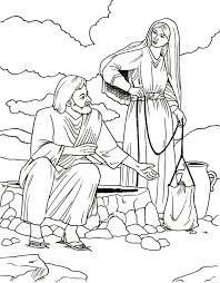 Jesus Talk With A Samaritan Woman At The Well Sunday School Coloring Pages Bible For Kids Sunday School Kids