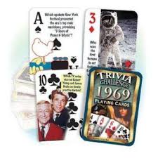 Gift certificates get daily email trivia create a daily trivia tournament buy trivia questions / host a quiz night contact us. Remembering The Year Trivia Playing Cards 1929 1987 Nobbiesparties