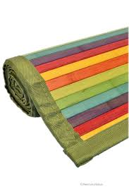 47 X 70 Colorful Rainbow Slats Bamboo Rug Floor Mat It4nd187 Bamboo Rug Floor Rugs Bath Rug