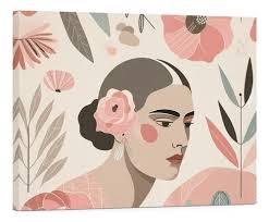 Pintura Canvas Rosa Frida Flores Decorativa 120x80