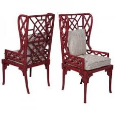 Guild Master Old World Styles Reimagined Accent Chair Set Bamboo Chair Red Dining Chairs