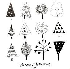 Black And White Christmas Tree Doodle Doodle Trees Tree Doodle Christmas Tree Art Tree Tattoo Small