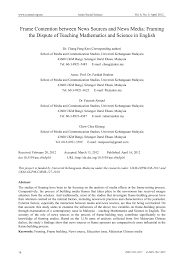 A disagreement or argument about something important. Pdf Frame Contention Between News Sources And News Media Framing The Dispute Of Teaching Mathematics And Science In English