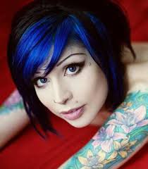Purple is another gorgeous hair color and this next haircut shows how to wear it in style. Undercut Dark Blue Hair Short Novocom Top