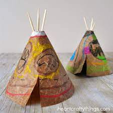 I decided to make a teepee using sticks for a few reasons: Diy Faux Leather Teepee Craft For Kids I Heart Crafty Things