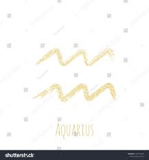 Gold Glitter Aquarius Zodiac Sign Hand Painted Horoscope Symbol Vector Astrological Icon Isolated Aqua Zodiac Signs Aquarius Zodiac Signs Astrology Aquarius