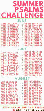 Summer Psalms Challenge Bible Challenge Read Bible Scripture Study