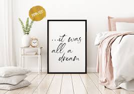 It Was All A Dream Print Bedroom Prints Bedroom Wall Art Etsy Bedroom Wall Art Bedroom Frames Bedroom Prints