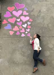 Spreading Love Valentines Day Chalk Art Chalk Art Sidewalk Day Love Spreading Valentines Sidewalk Chalk Art Chalk Photography Chalk Photos