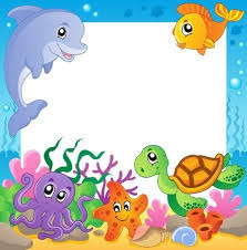 Cuadro Con Los Animales Bajo El Agua 1 Ilustracion Vectorial Underwater Animals Sea Animals Sea Theme