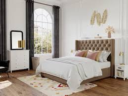 Letto matrimoniale imbottito light di samoa scontato. Letto Massimo Testata Capitonne 160 X 200 Cm Tessuto Beige