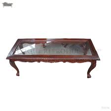 Vintage round queen anne style coffee / lamp table. Queen Anne Coffee Table Glass Inlay 140cm Antique Reproduction Shop