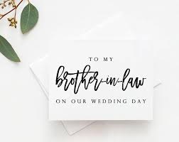 Brother In Law Wedding Card Brother In Law Card Wedding Card For Brother In Law To My Brother In Personalized Wedding Wedding Favours Sign Wedding Bar Sign