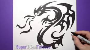 These tattoos comes in different styles like flying dragonfly tattoo, spreading glitter wings dragonfly worn by women. How To Draw A Tribal Dragon Tattoo Design Sketch 6 Youtube