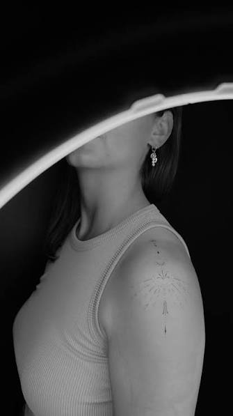 Fine Line Shoulder Tattoos