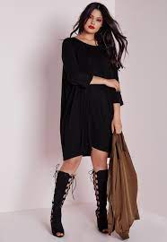 Missguided - Plus Size Oversized T-shirt Dress Black Plus Size Outfits Black Shirt Dress Plus Size Dresses