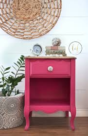 Hot Pink Diy Painted Nightstand In Eco Friendly All In One Decor Paint From Country Chic Paint Limited Hot Pink Furniture Bedroom Night Stands Pink Furniture