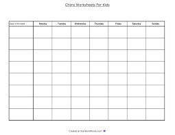 14 Free Chore Charts And Fill In The Blank Charts By The