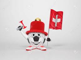 Achetez le drapeau de la suisse et affichez vos couleurs, vos racines et revendiquez vos origines. Un Personnage De Football Mignon Et Drole Tenant Le Drapeau National De La Suisse Et Une Corne Habille Dans Les Couleurs De La Suisse Sur Le Fond Lumineux Soutenir Son Equipe Banque