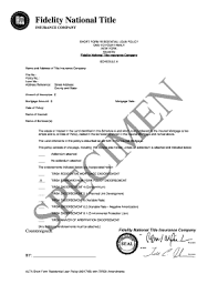 Title insurance protects customers and lenders in real estate transactions from financial loss that results from defects in the property's title. Fillable Online Short Form Residential Loan Policy Fidelity National Title Fax Email Print Pdffiller