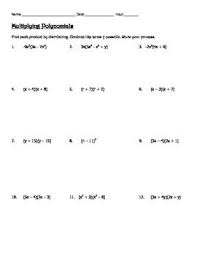 Multiplying Polynomials Including Area Multiplying Polynomials Polynomials Triangle Worksheet